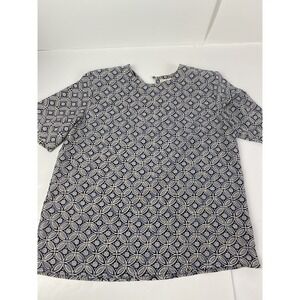 Vintage Worthington Women Blouse Short Sleeve Sz Large Made in USA